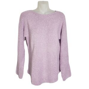 Talbots Petites Womens Sweater Size P Pima Cotton Pullover Bateau Neck Purple